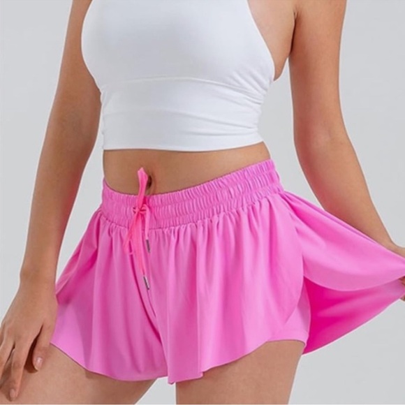 Luogongzi 2 in 1 Flowy Running Shorts for Women Gym Yoga Athletic Womens Workout - Picture 3 of 11